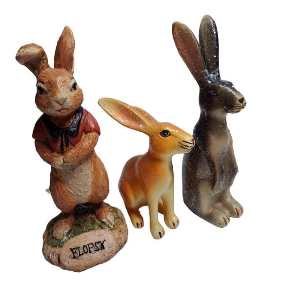 Rabbit Easter Egg Decoration Lot of 8 Pieces Flopsy Bunny Floral Picks - Picture 4 of 6